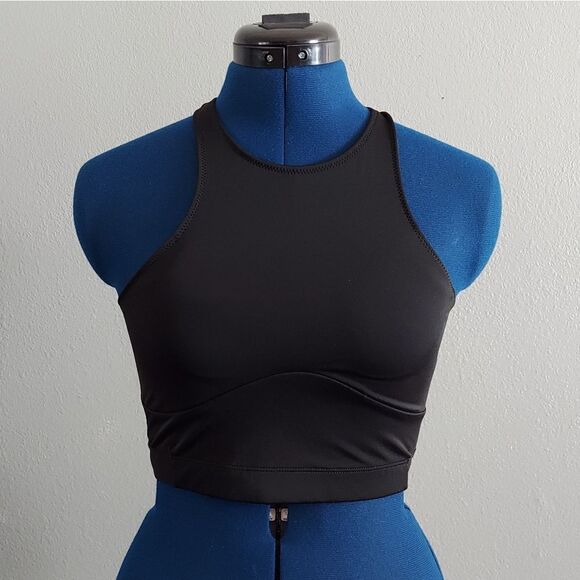 H&M SPORT Black Mesh Back Sports Bra Small - Picture 1 of 6